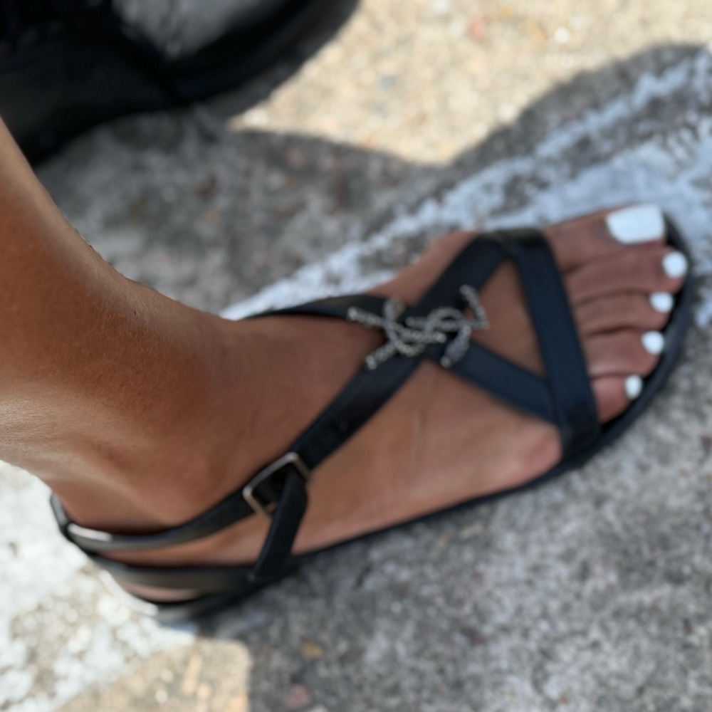 Saint Laurent Joson Pallad O Black Sandals sz 38.5 - Picture 15 of 15